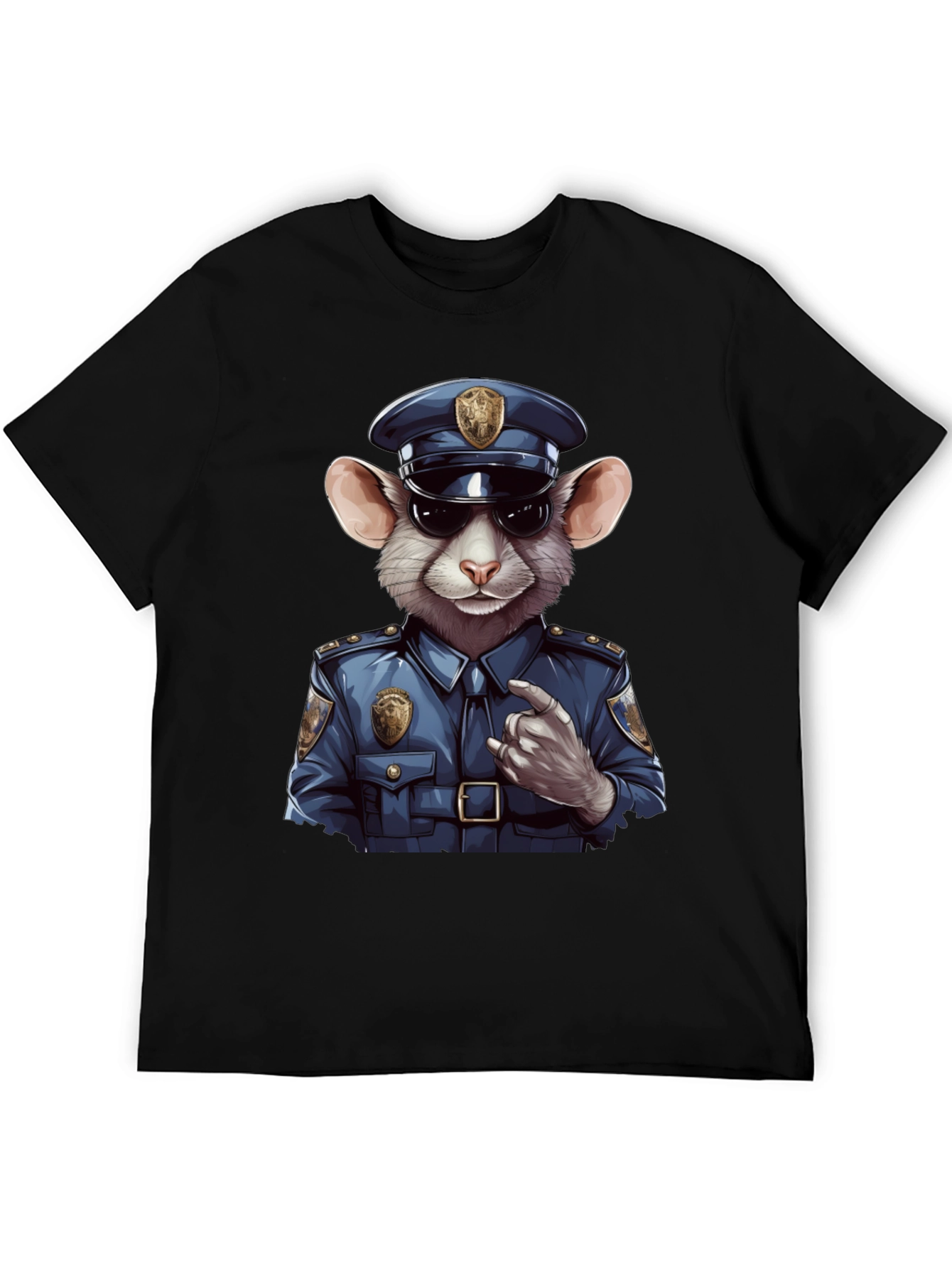 Mouse Cop T-Shirt - Funny Cartoon Animal Tee