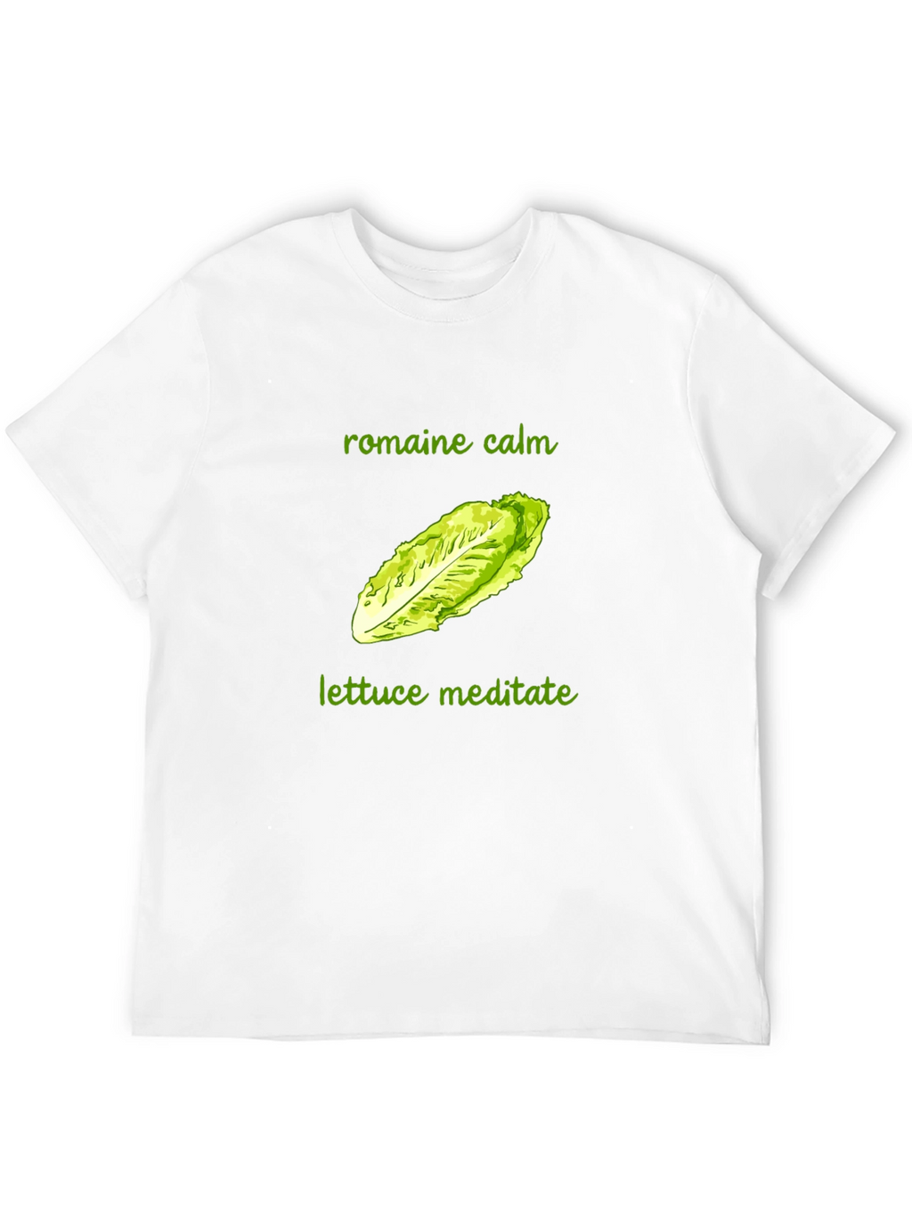 Romaine Calm Lettuce Meditate T-Shirt - Black Cotton