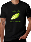 Romaine Calm Lettuce Meditate T-Shirt - Black Cotton
