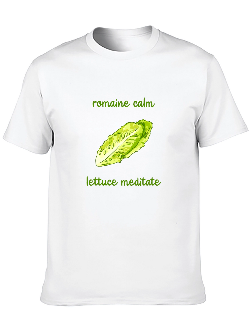 Romaine Calm Lettuce Meditate T-Shirt - Black Cotton