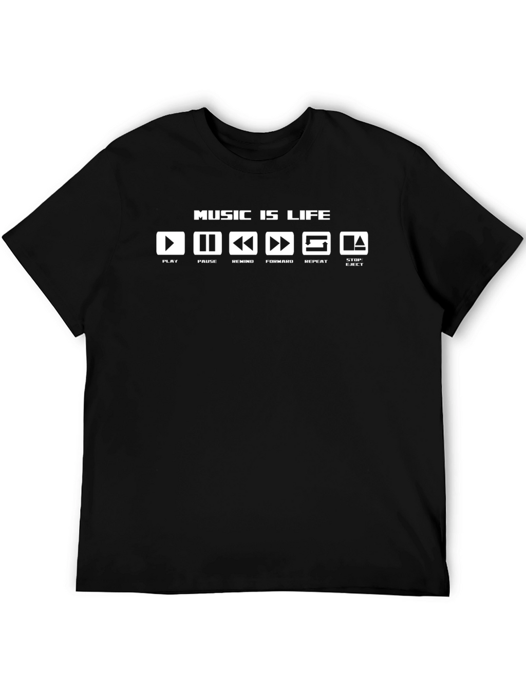 Music is Life T-Shirt - Playback Controls