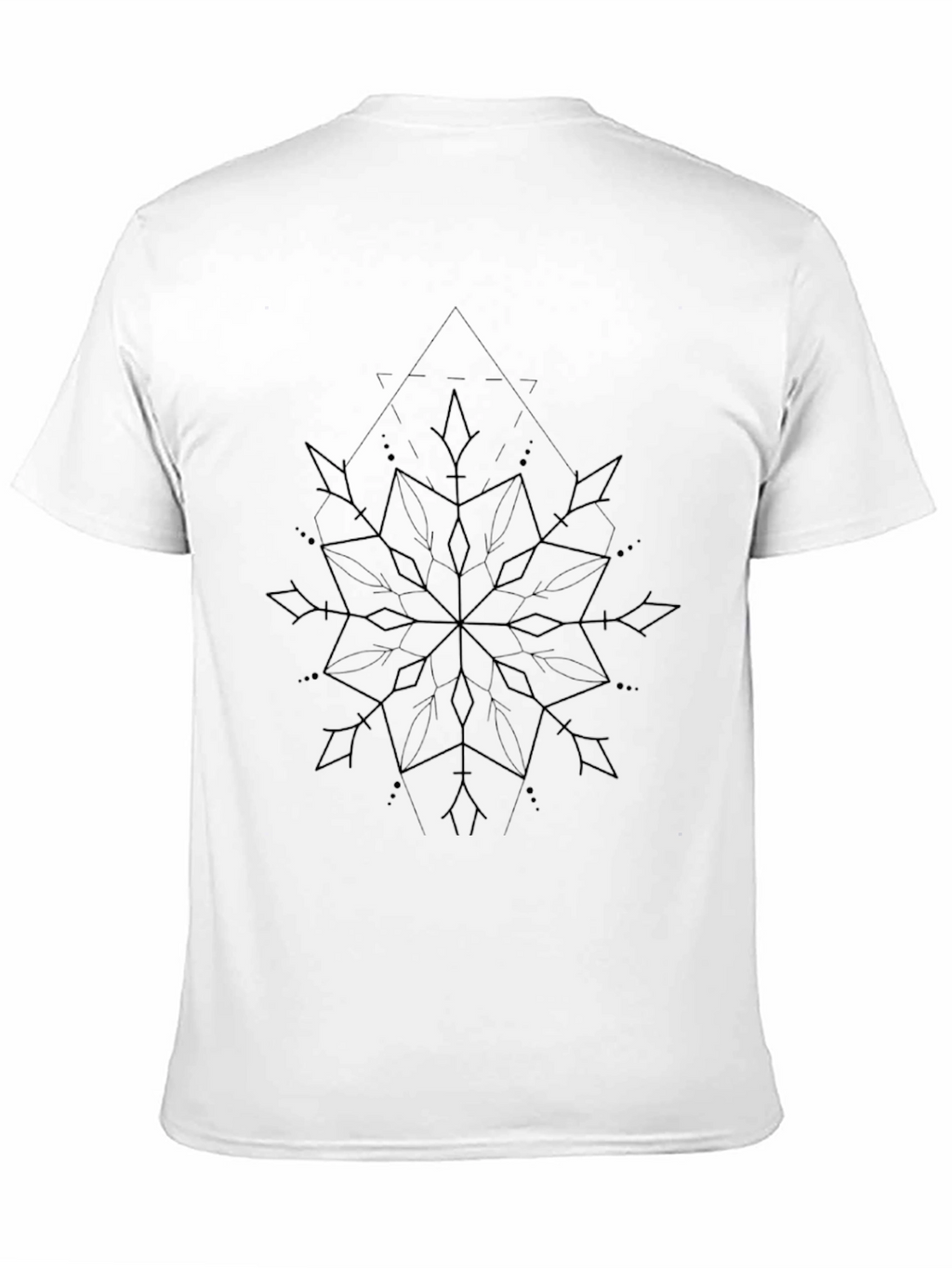 Geometric Snowflake Black T-Shirt