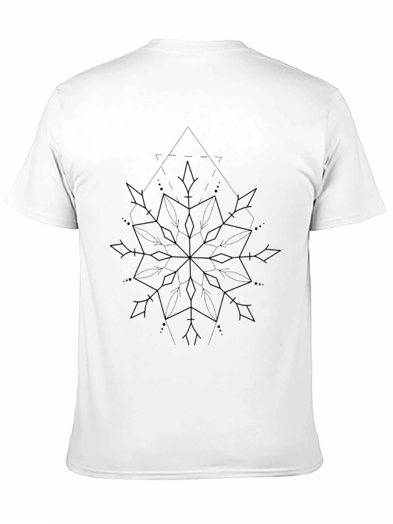 Geometric Snowflake Black T-Shirt