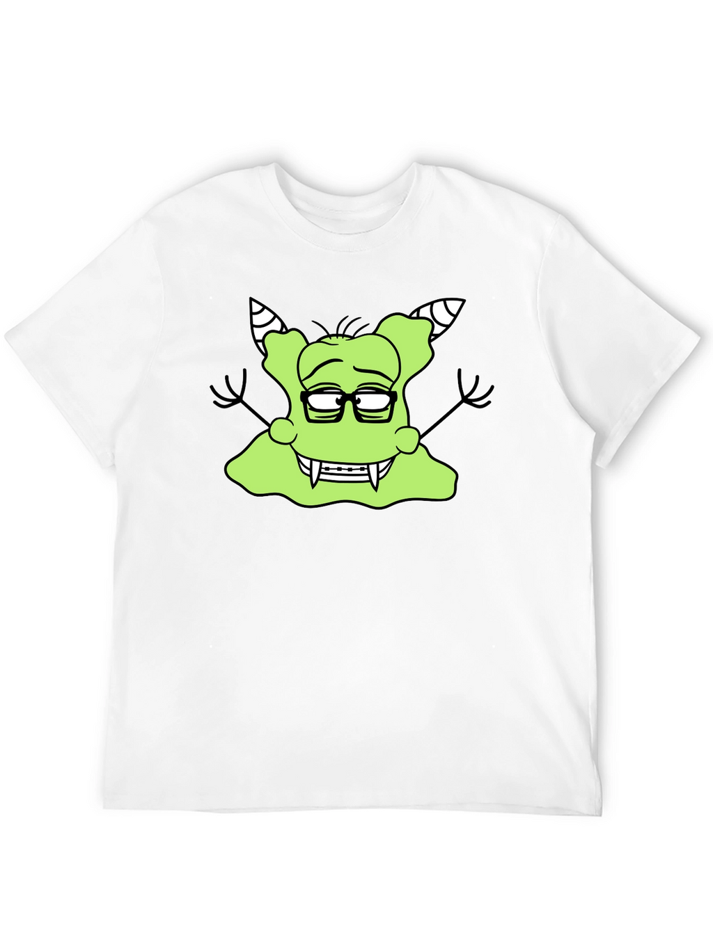 Nerdy Green Monster Graphic T-Shirt