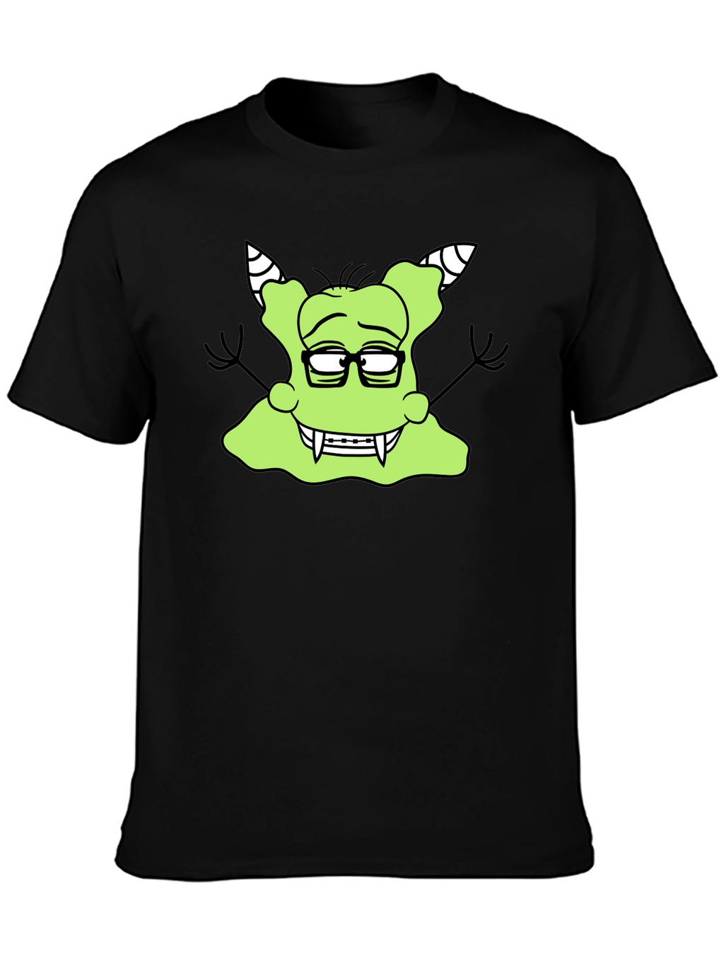 Nerdy Green Monster Graphic T-Shirt