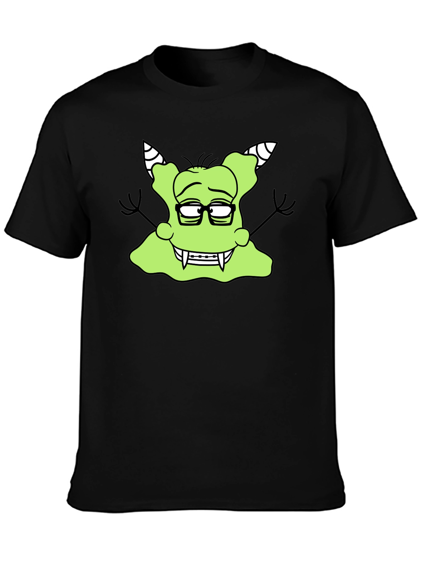 Nerdy Green Monster Graphic T-Shirt