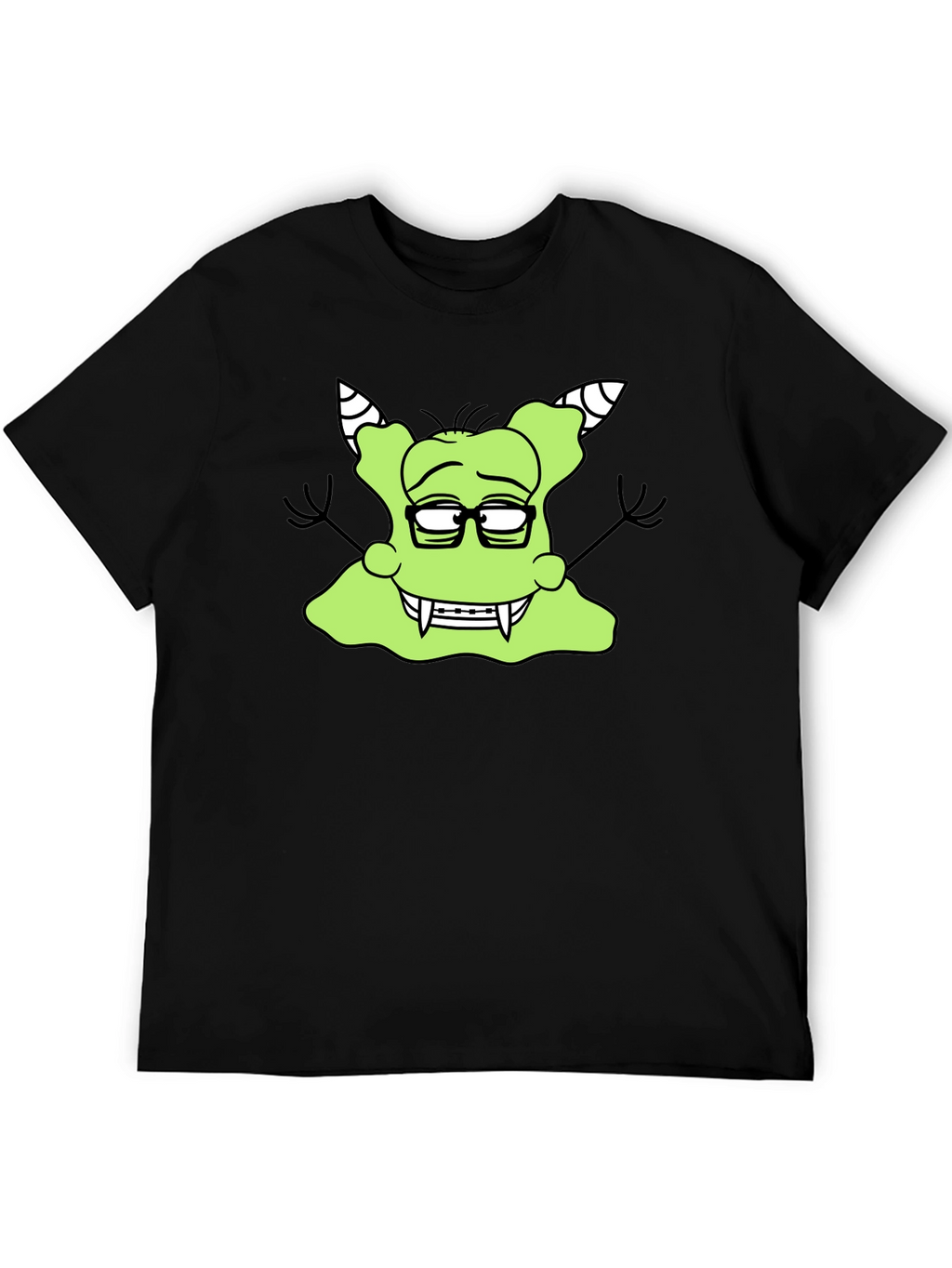 Nerdy Green Monster Graphic T-Shirt