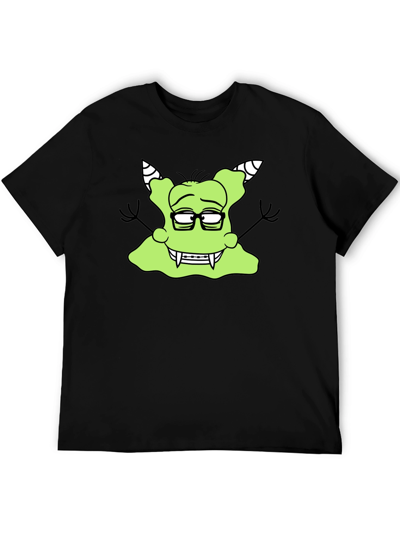 Nerdy Green Monster Graphic T-Shirt