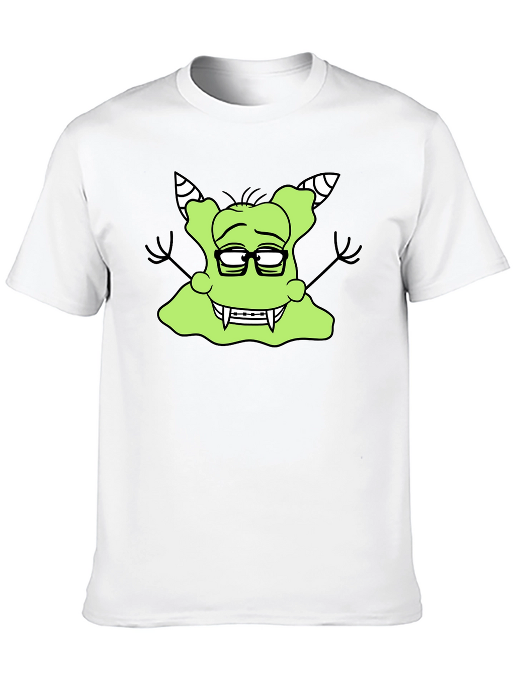 Nerdy Green Monster Graphic T-Shirt