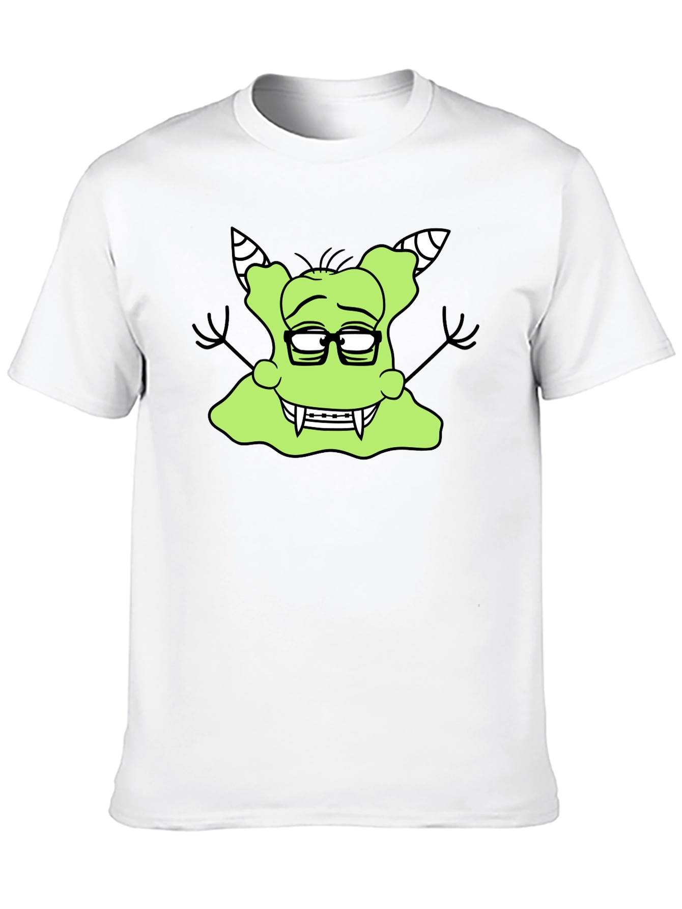 Nerdy Green Monster Graphic T-Shirt