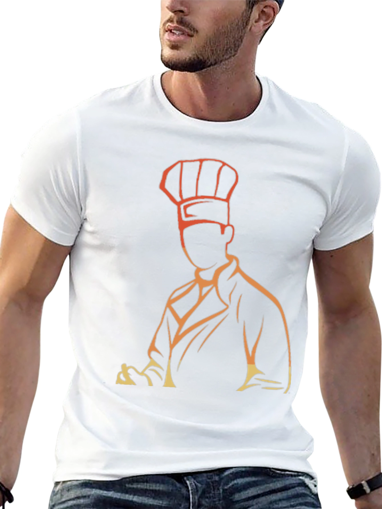 Chef Silhouette Graphic T-Shirt - Black