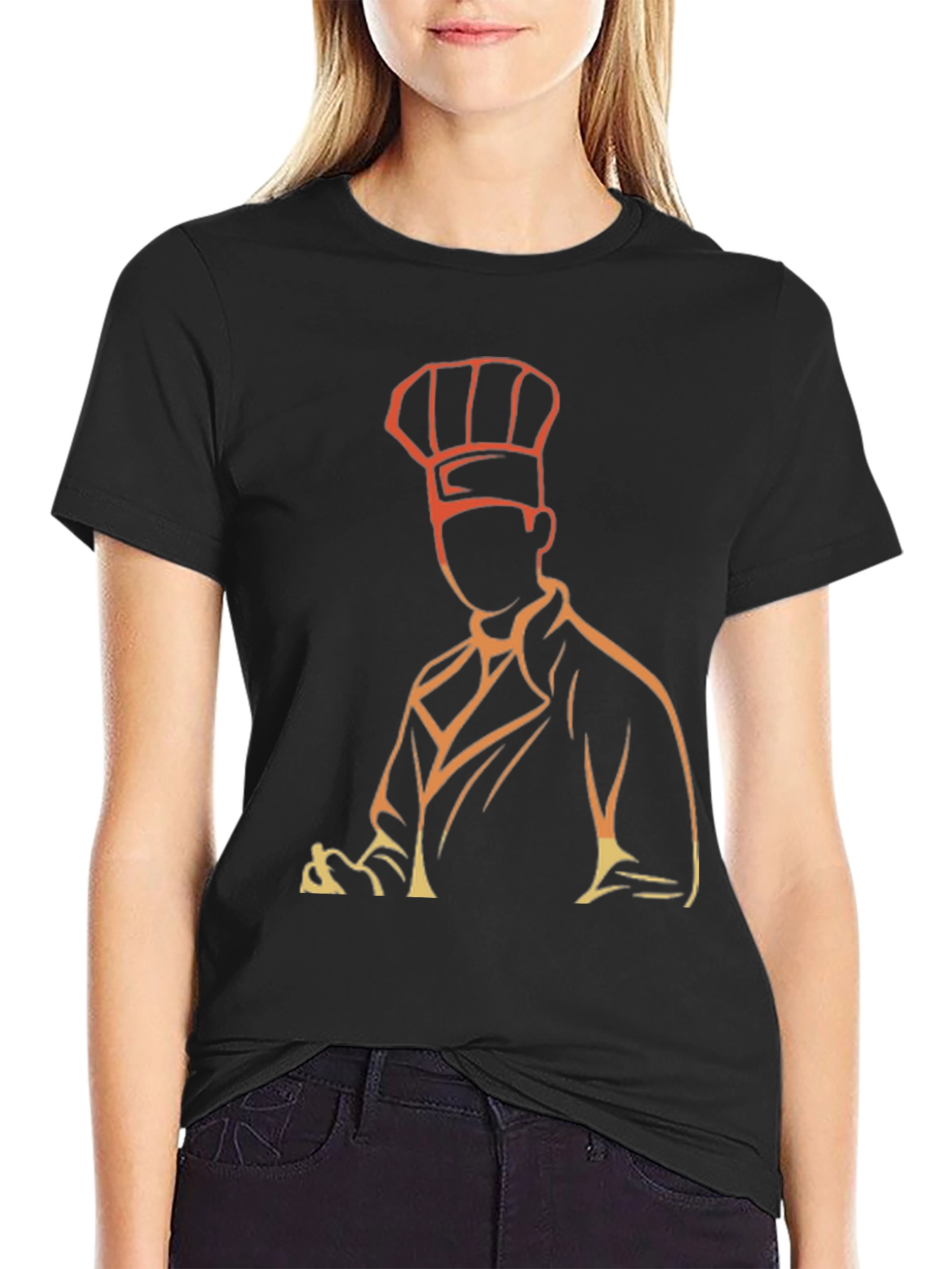 Chef Silhouette Graphic T-Shirt - Black