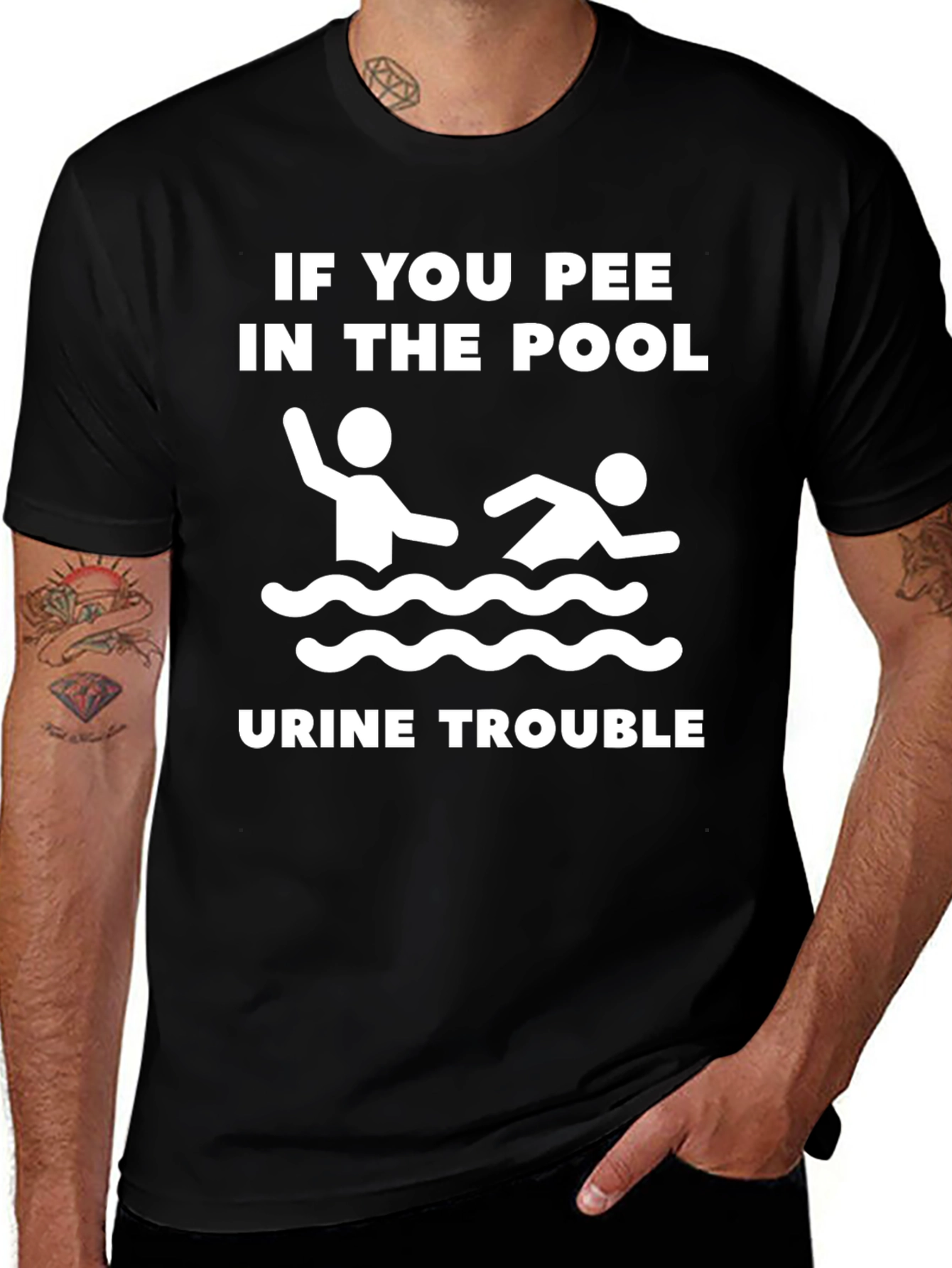 Funny Urine Trouble Pool T-Shirt