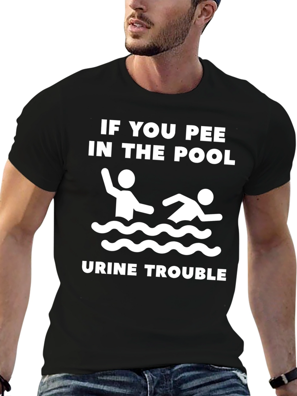 Funny Urine Trouble Pool T-Shirt