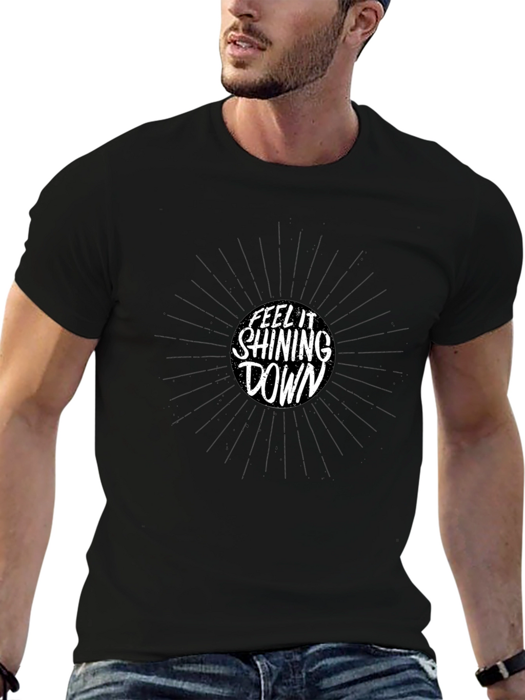 Feel It Shining Down Black T-Shirt