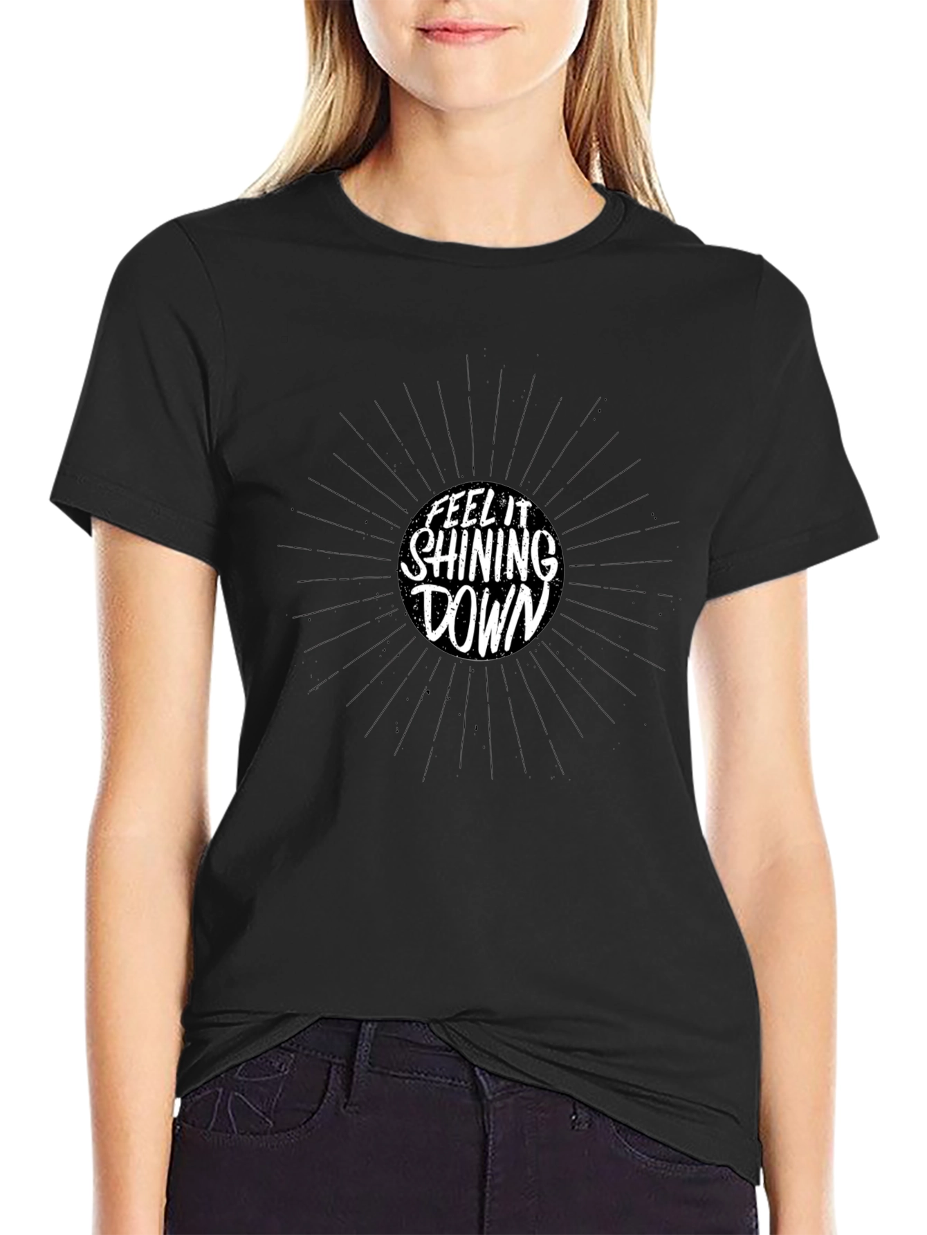 Feel It Shining Down Black T-Shirt