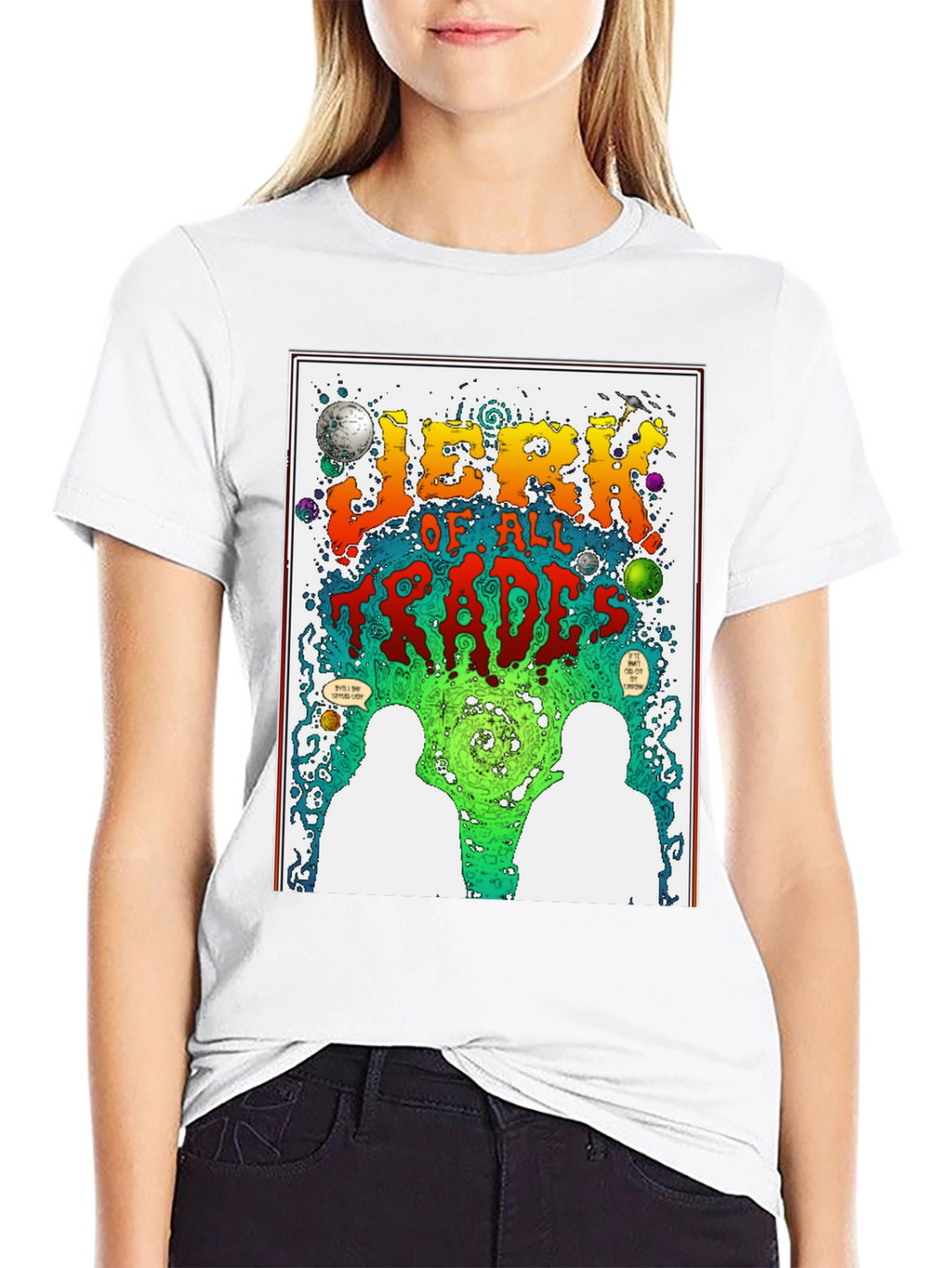 Jerk of All Trades Graphic Print Black T-Shirt