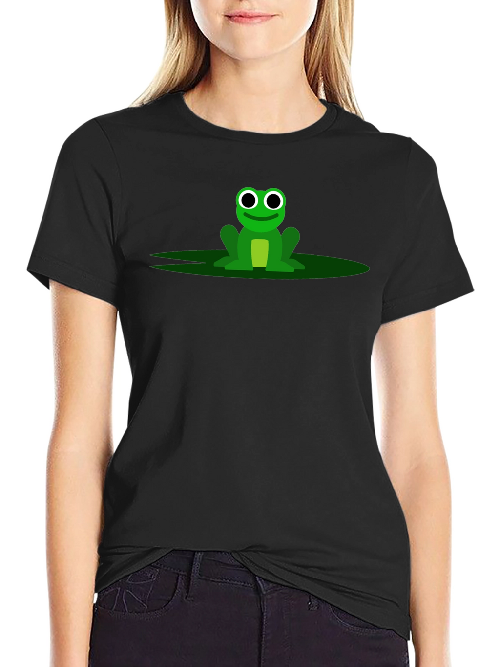 Frog Graphic Tee - Black Cotton T-Shirt