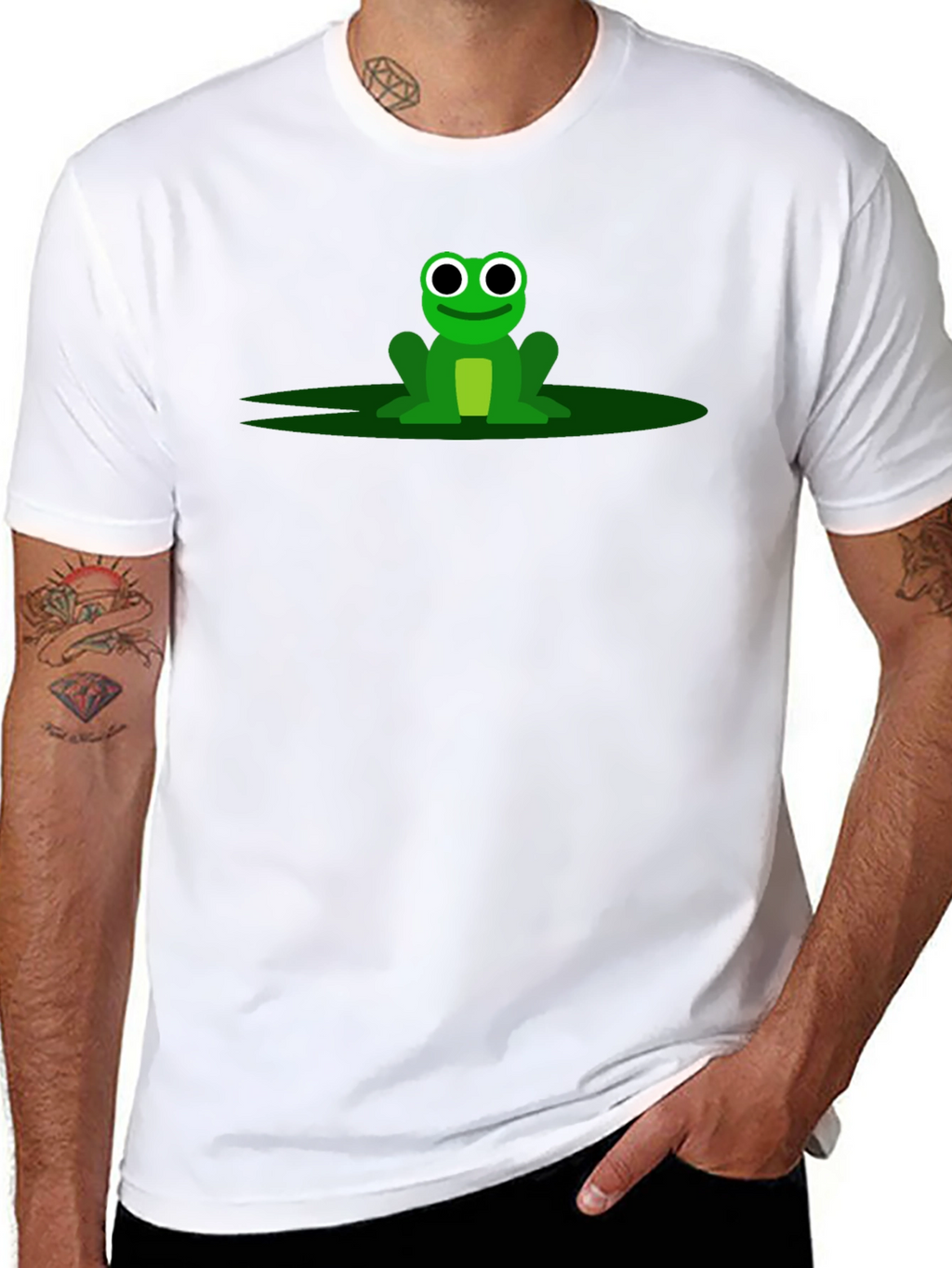 Frog Graphic Tee - Black Cotton T-Shirt