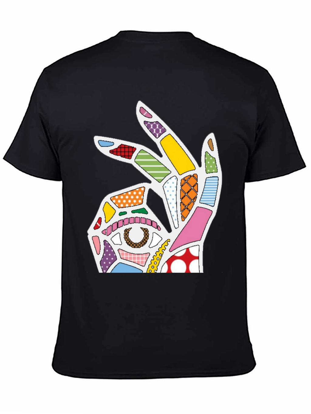 Abstract OK Hand Sign Graphic T-Shirt