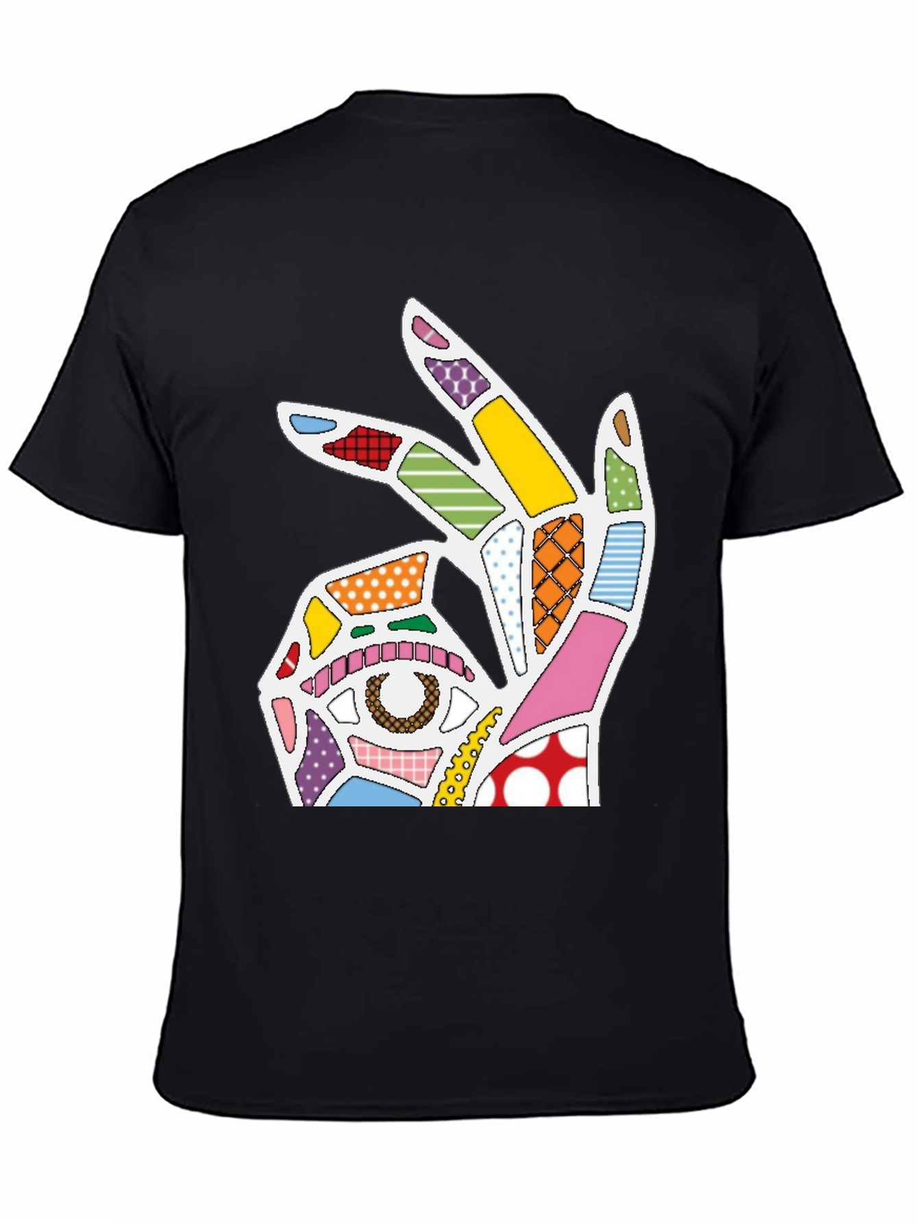Abstract OK Hand Sign Graphic T-Shirt