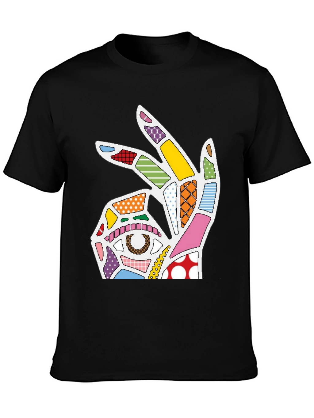 Abstract OK Hand Sign Graphic T-Shirt