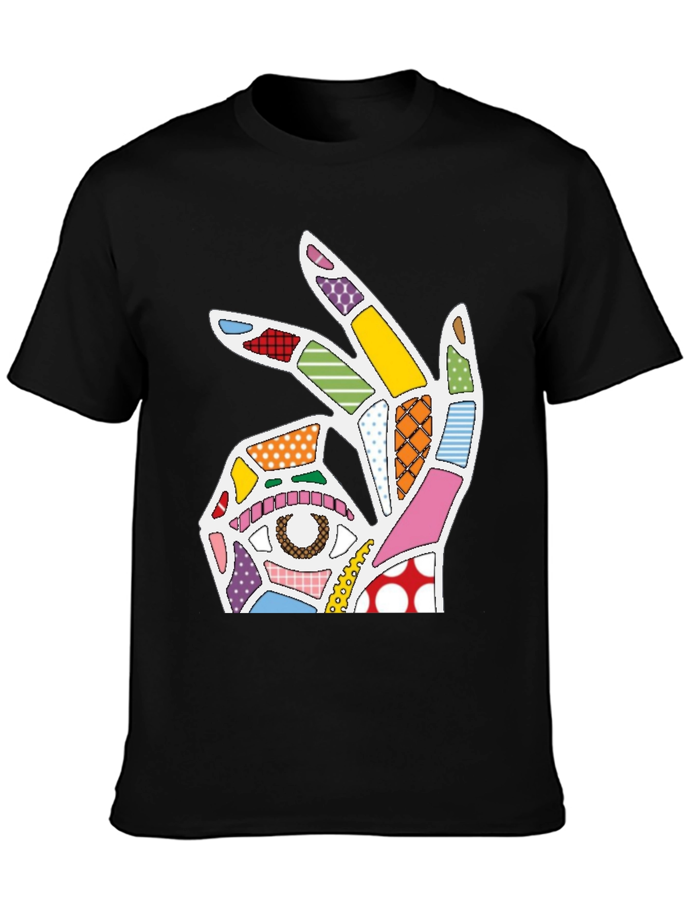 Abstract OK Hand Sign Graphic T-Shirt