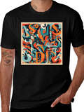 Abstract Graphic Print Crew Neck T-Shirt