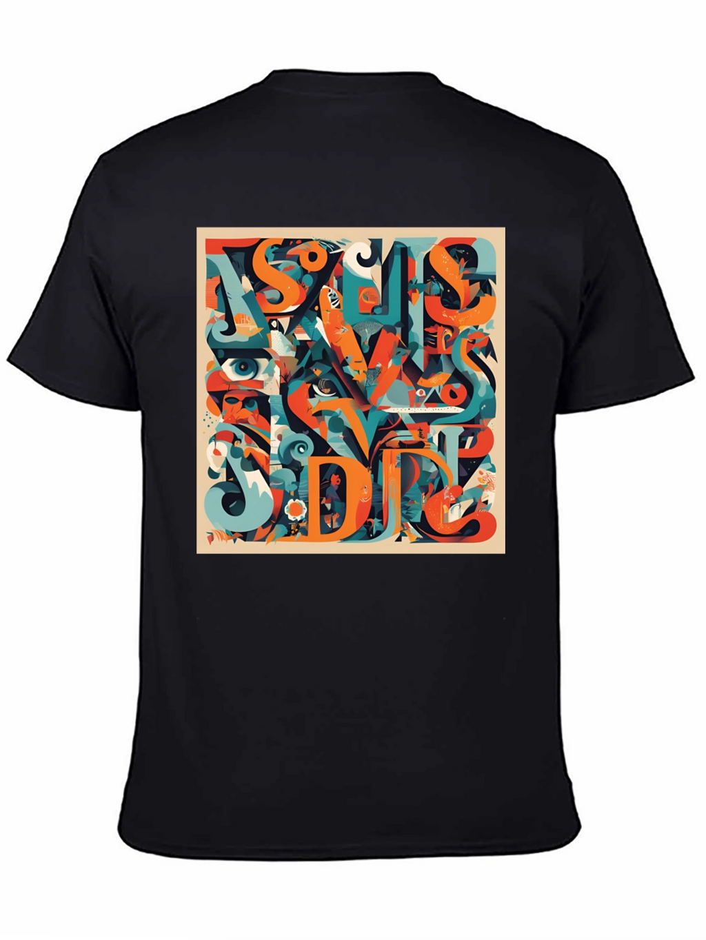 Abstract Graphic Print Crew Neck T-Shirt