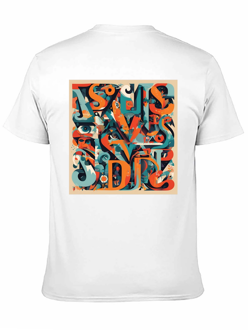 Abstract Graphic Print Crew Neck T-Shirt