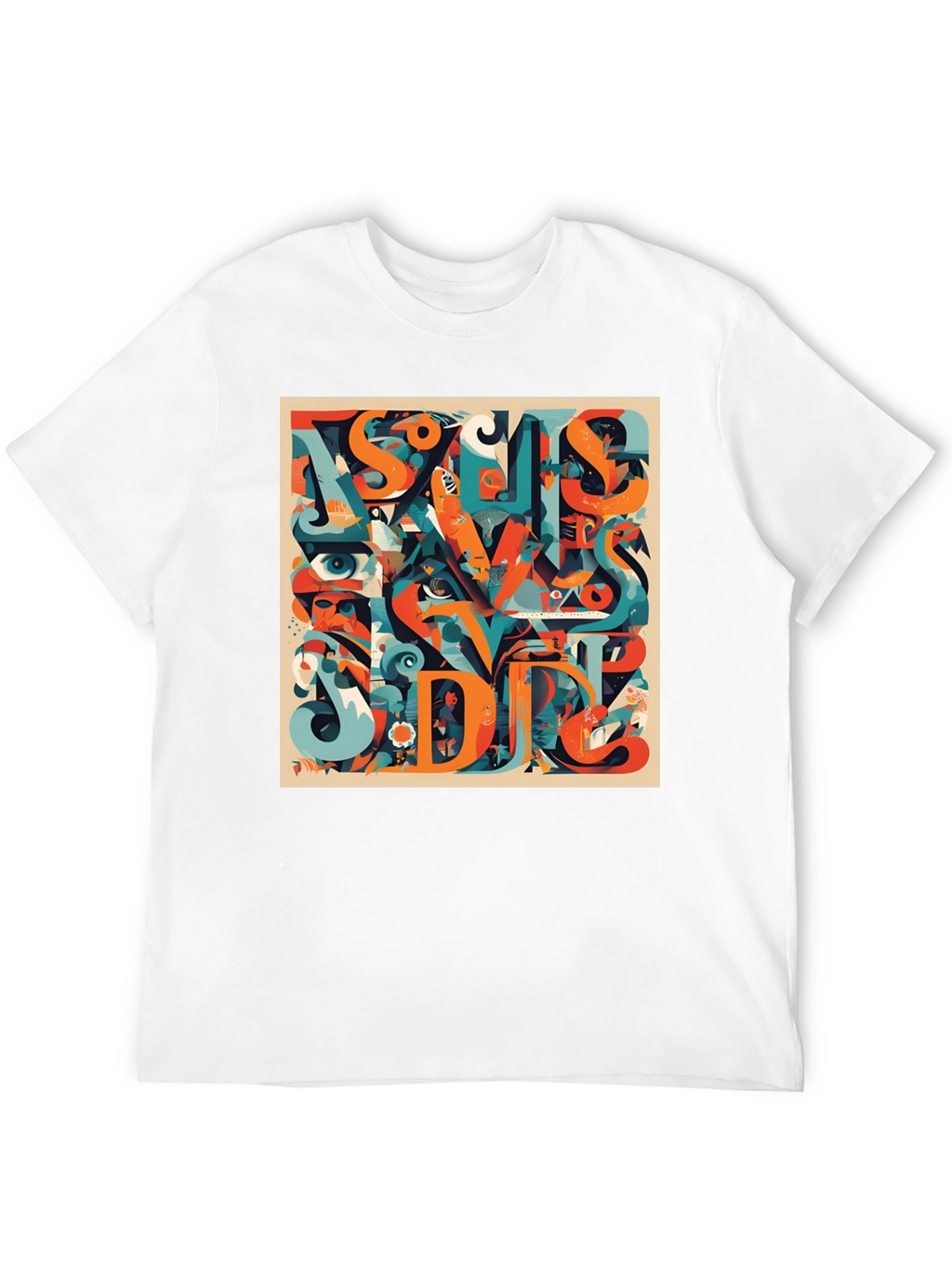 Abstract Graphic Print Crew Neck T-Shirt