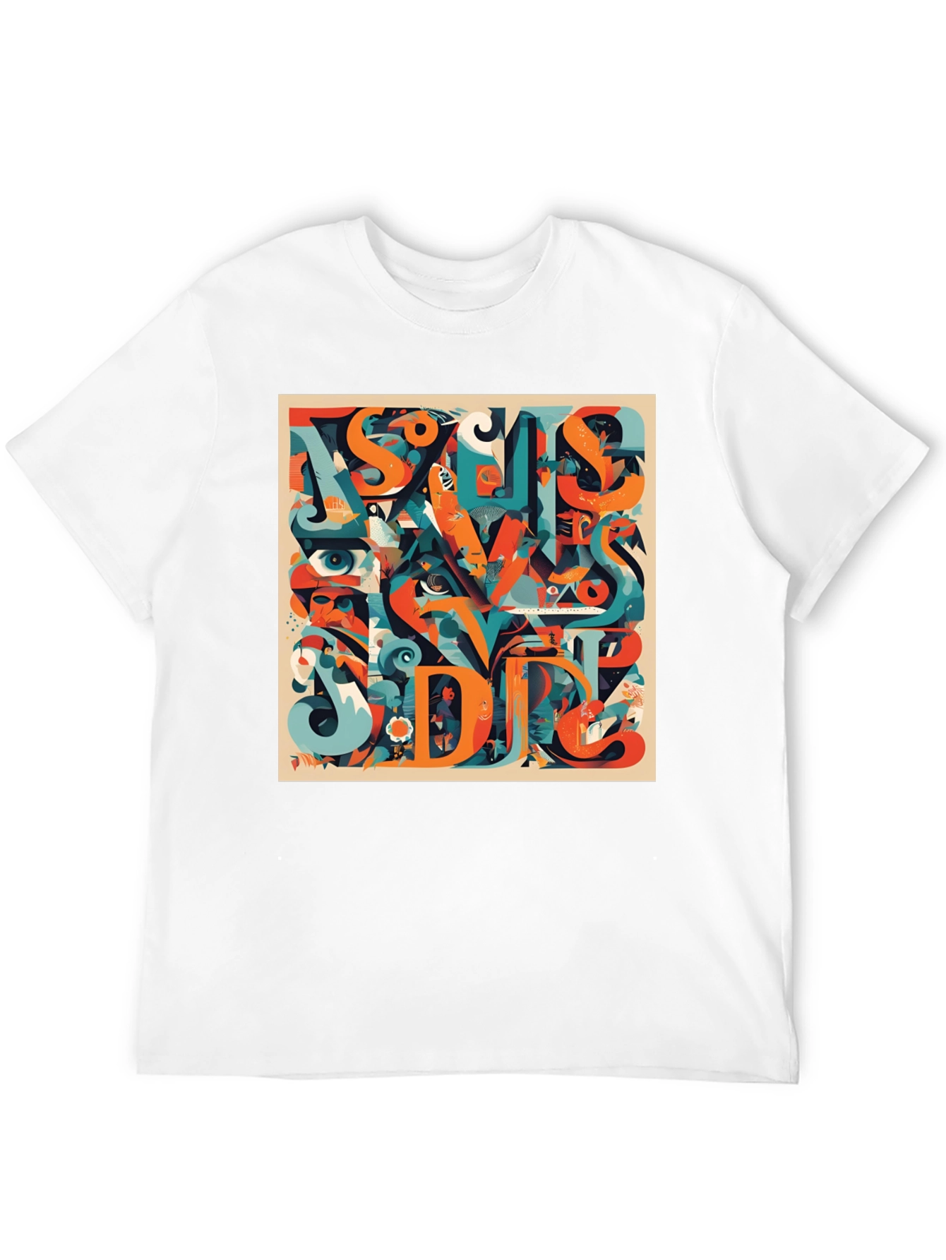 Abstract Graphic Print Crew Neck T-Shirt