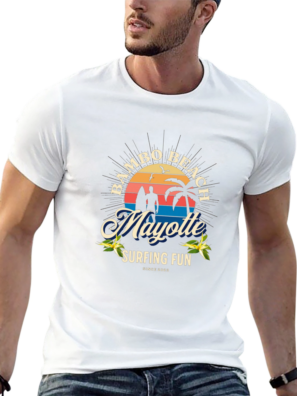 Bambo Beach Mayotte Surfing T-Shirt