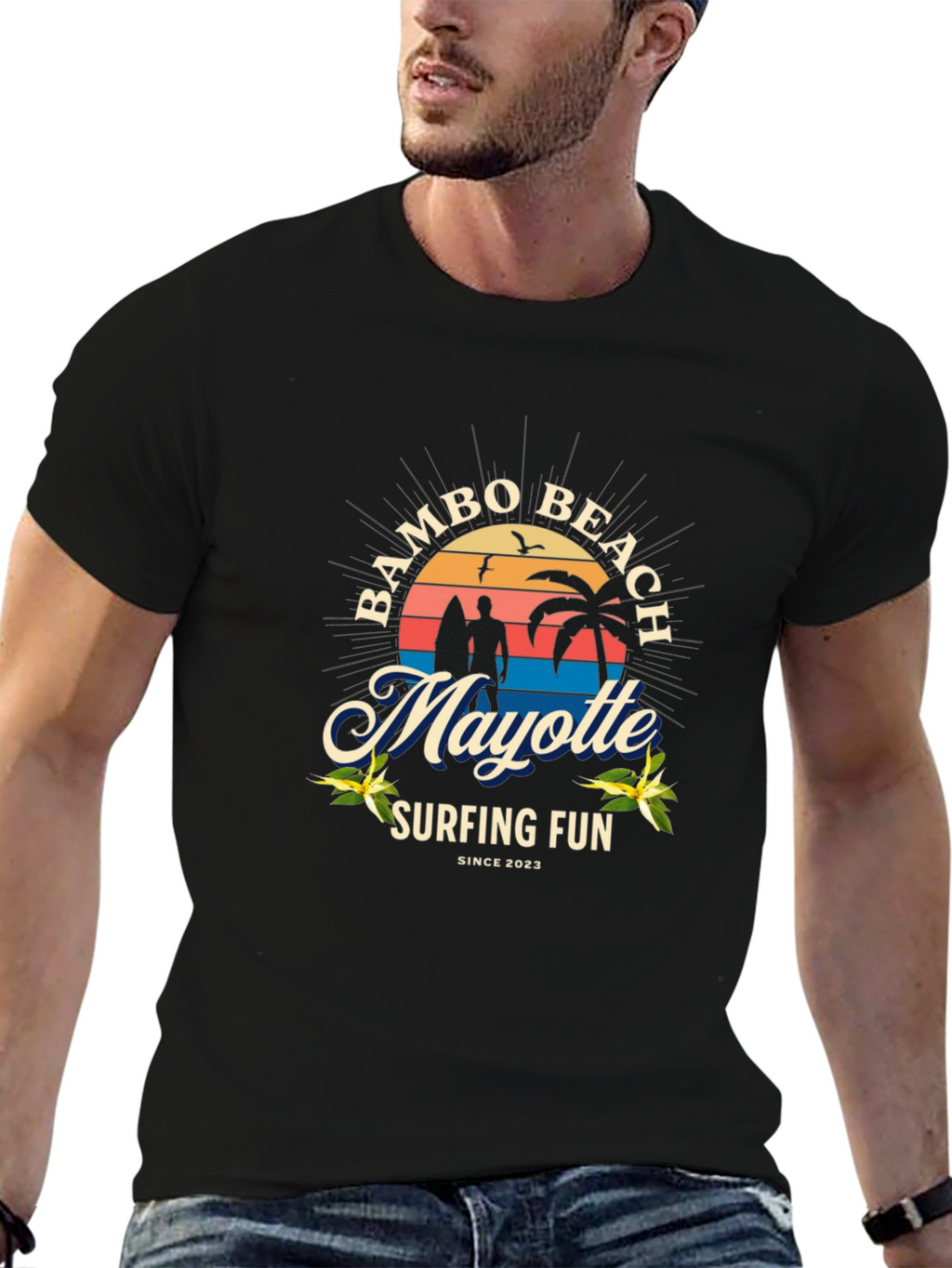 Bambo Beach Mayotte Surfing T-Shirt