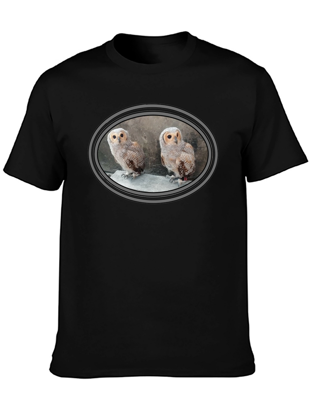 Owl Design Black T-Shirt - Mens Graphic Tee