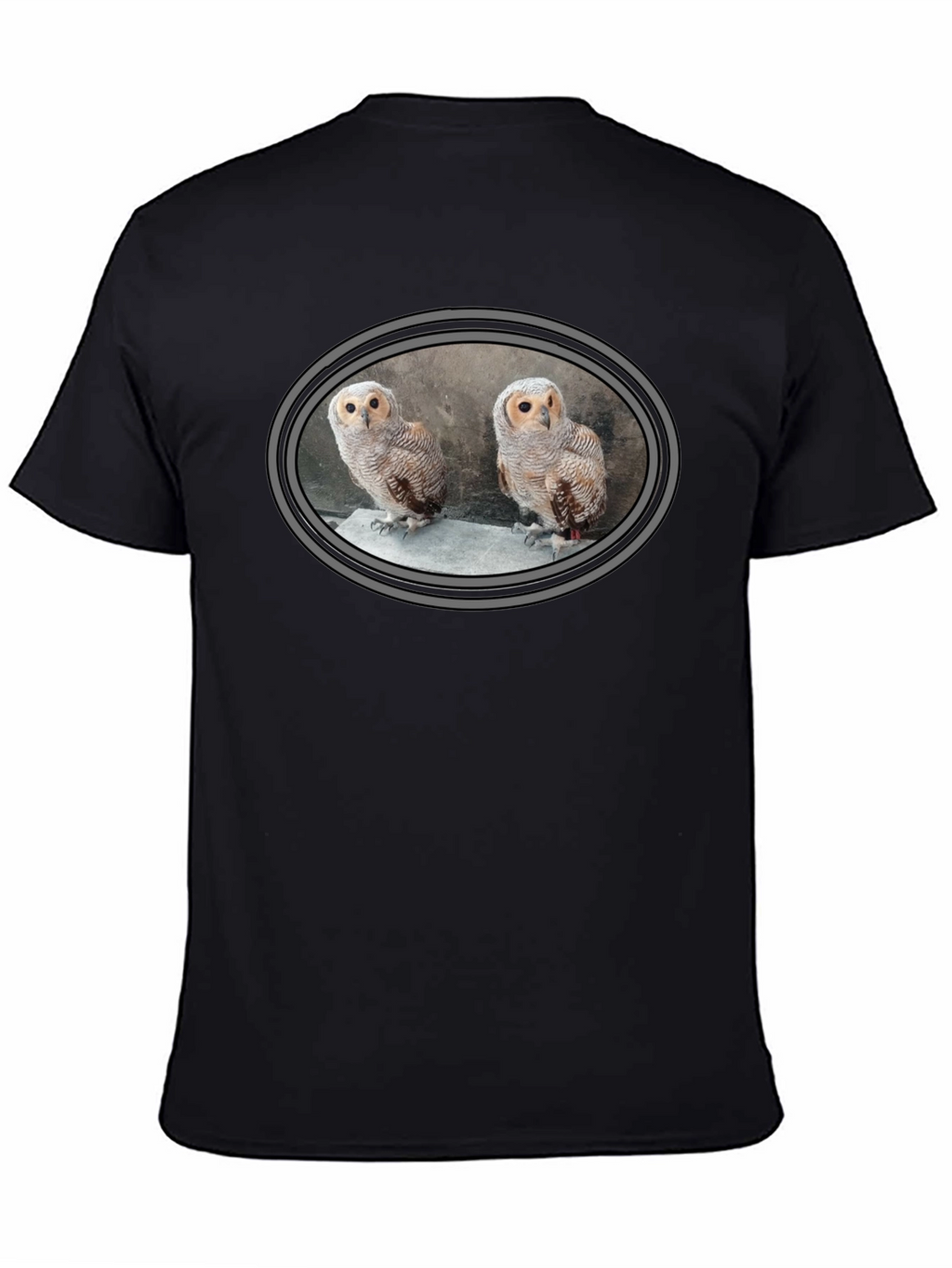 Owl Design Black T-Shirt - Mens Graphic Tee