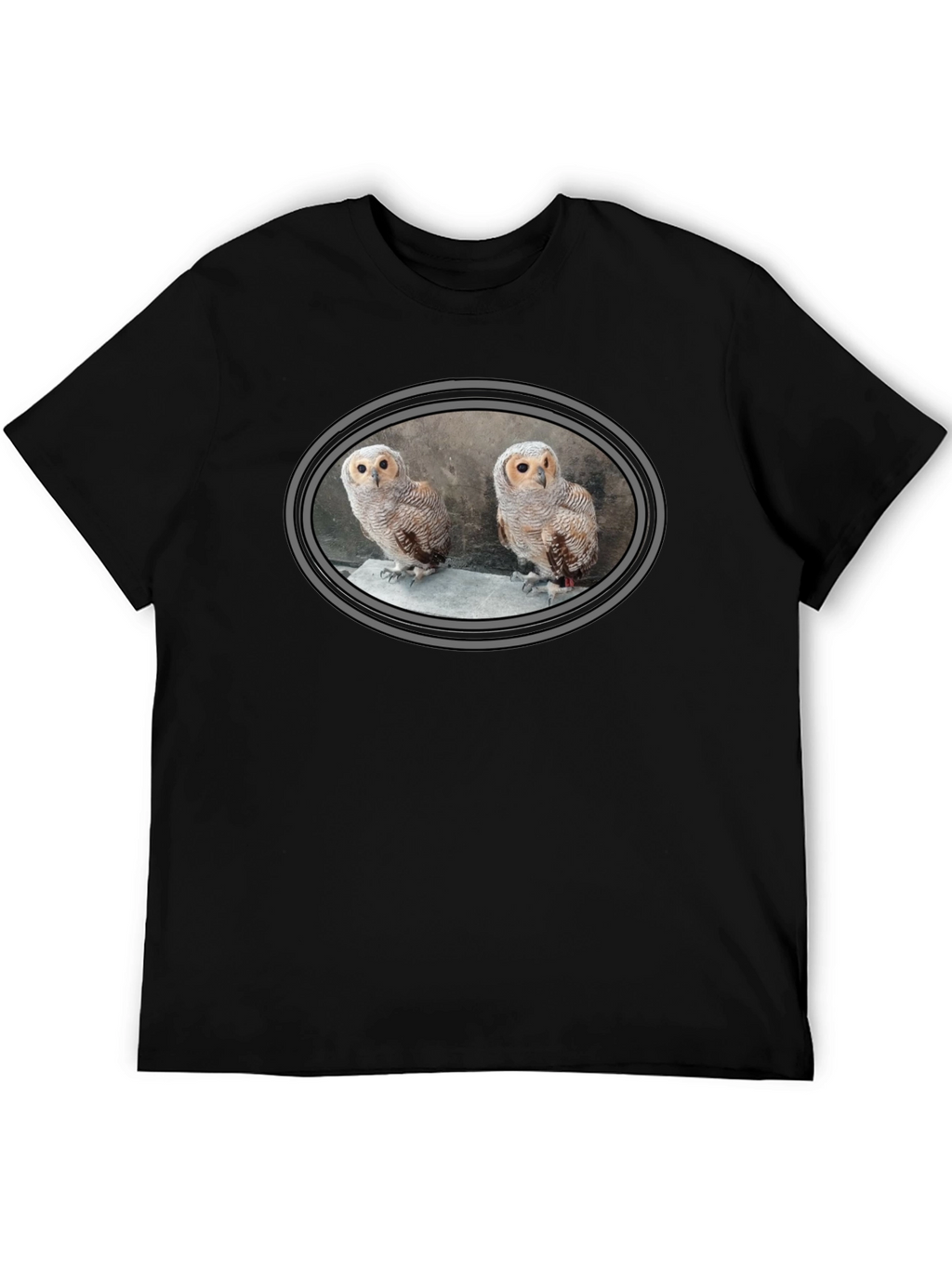 Owl Design Black T-Shirt - Mens Graphic Tee
