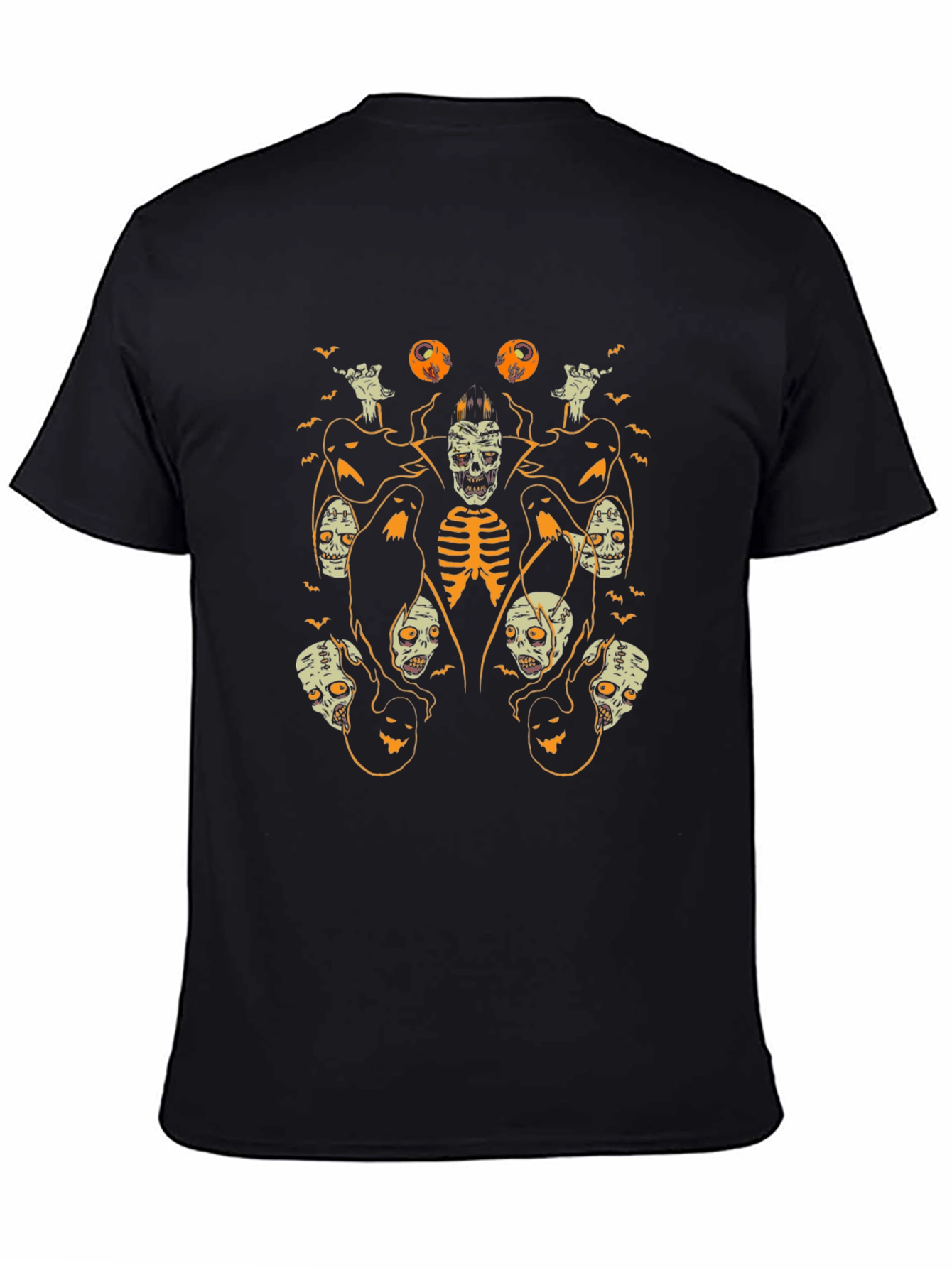 Spooky Halloween Graphic Tee - Black Cotton Shirt