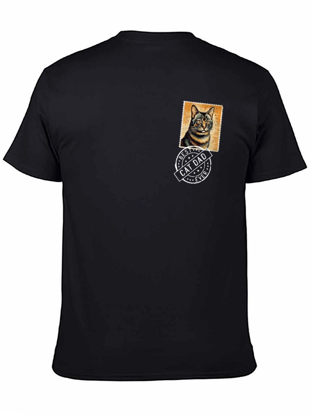Best Cat Dad Ever Graphic Tee - Black