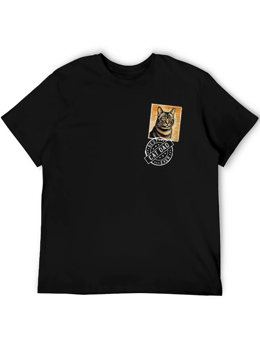 Best Cat Dad Ever Graphic Tee - Black