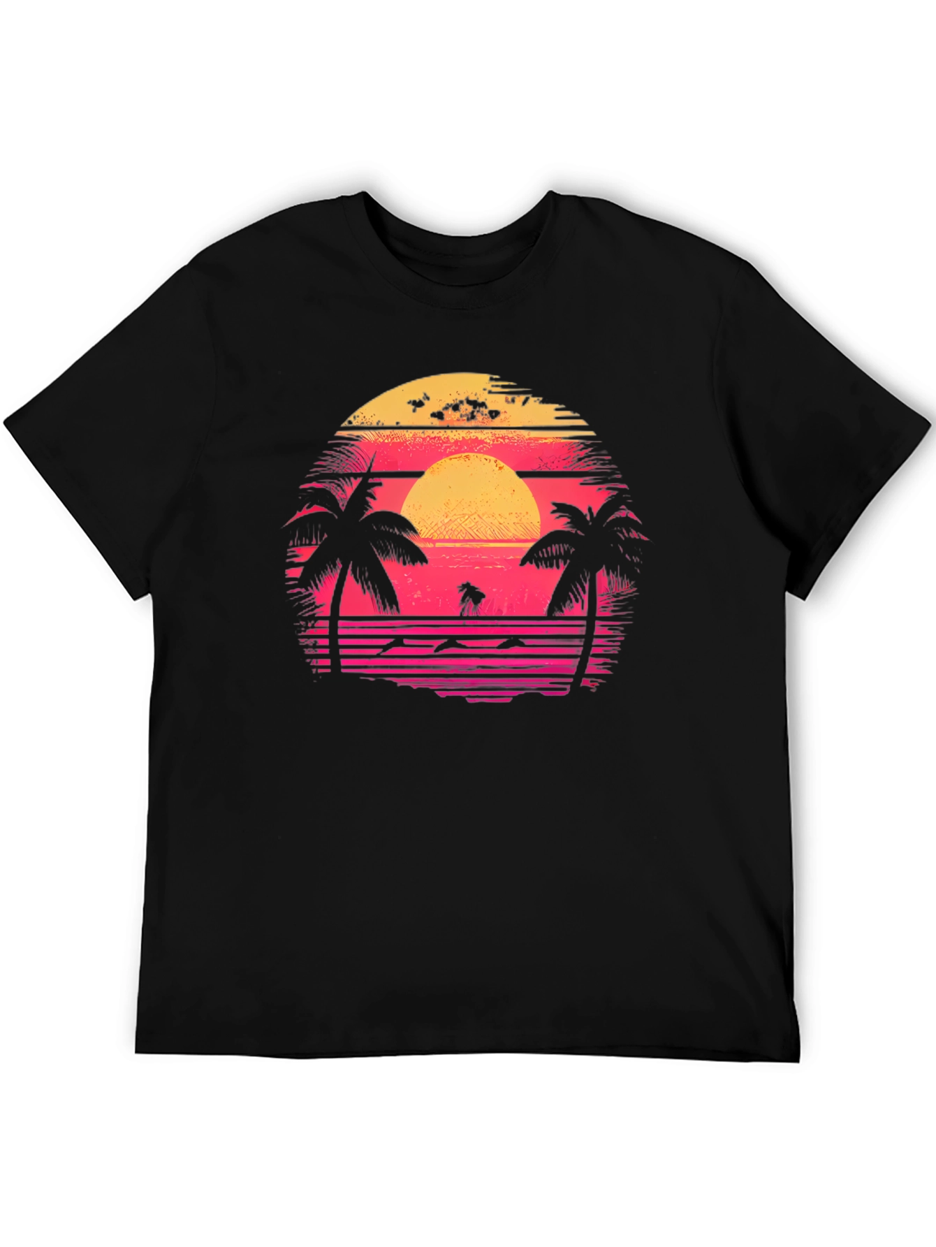 Retro Sunset Palm Tree Graphic Tee