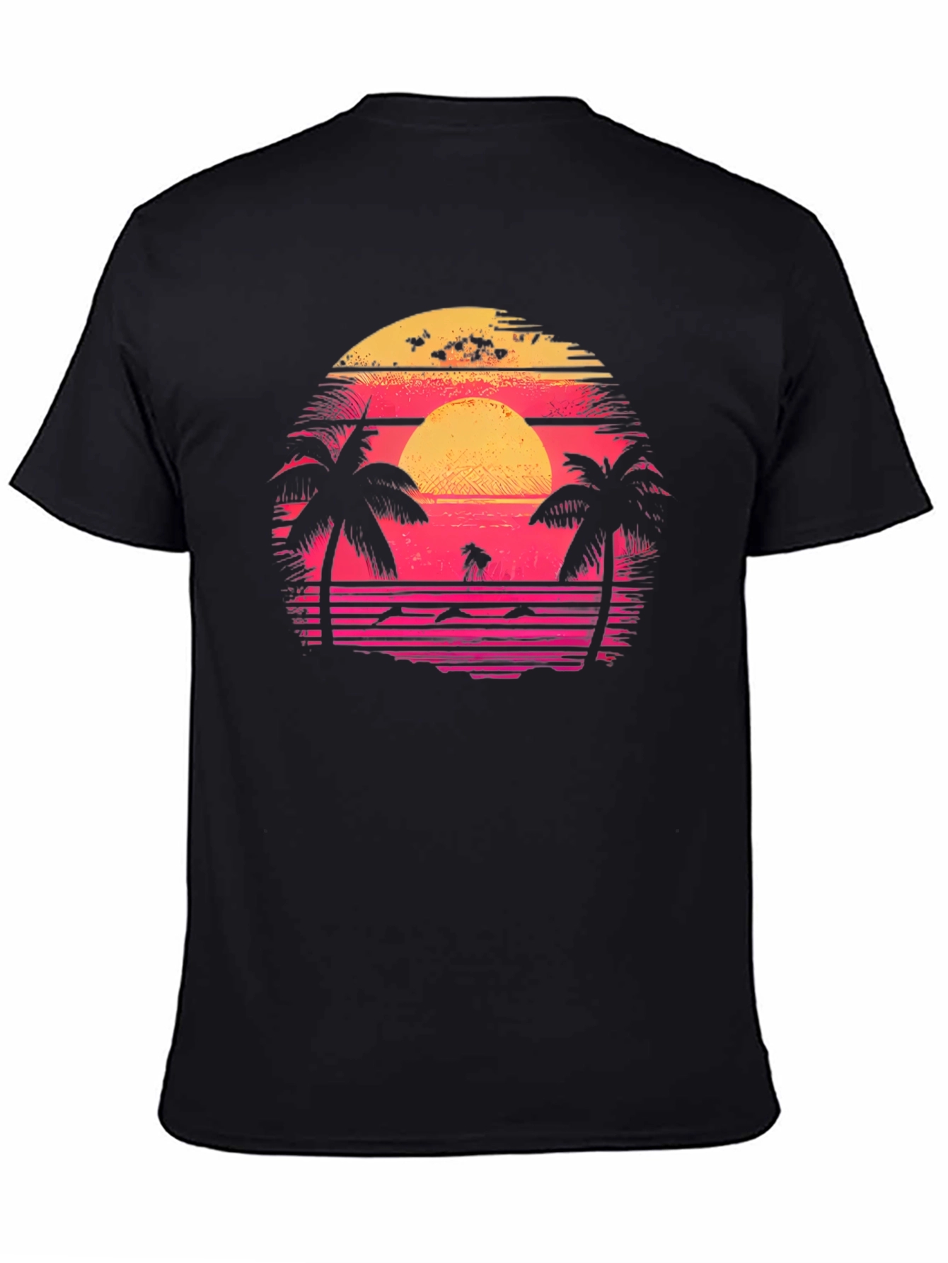 Retro Sunset Palm Tree Graphic Tee