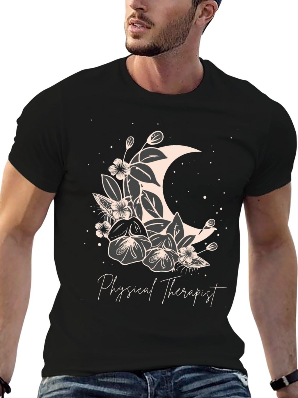 Floral Moon Physical Therapist T-Shirt