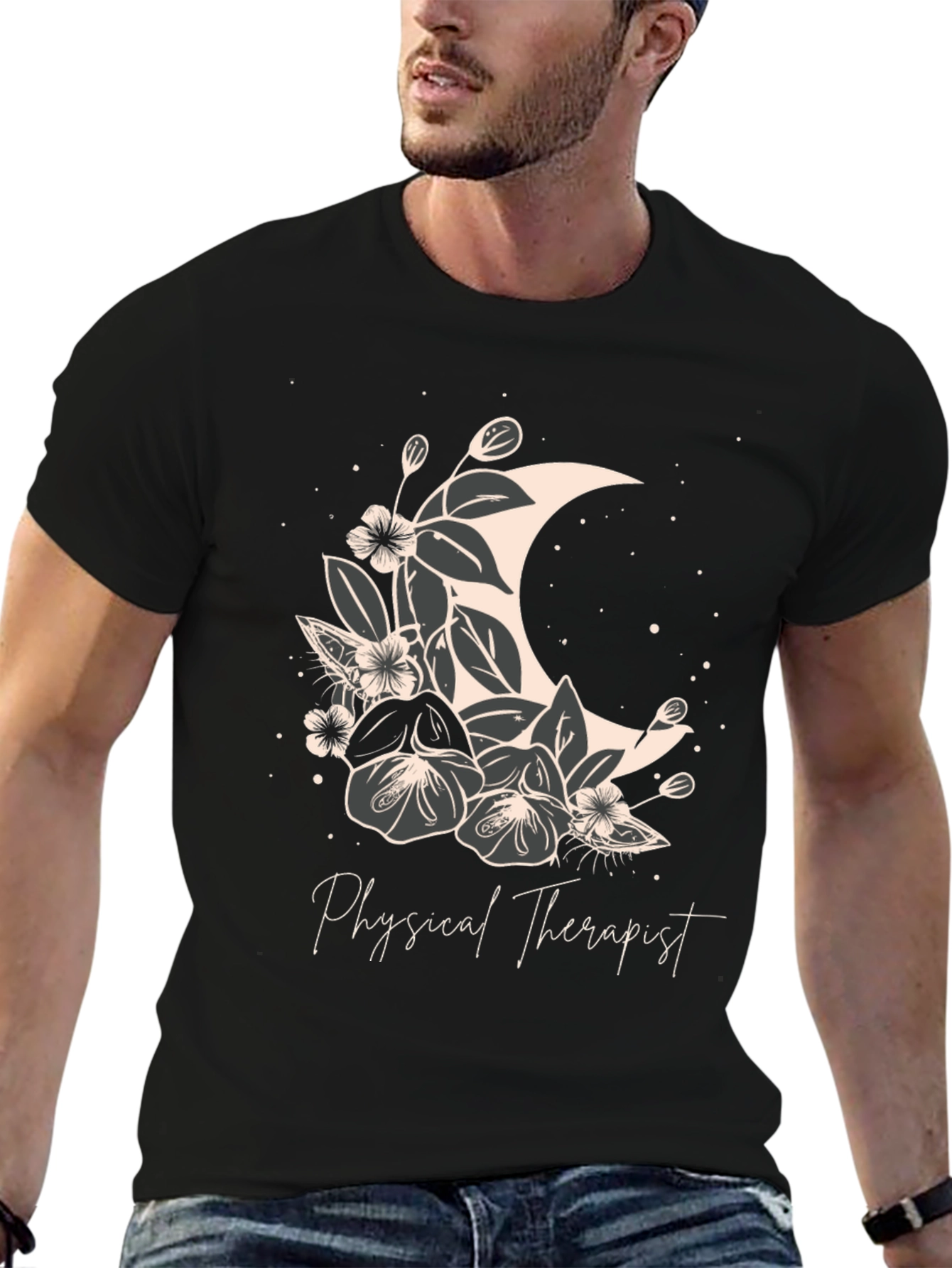 Floral Moon Physical Therapist T-Shirt