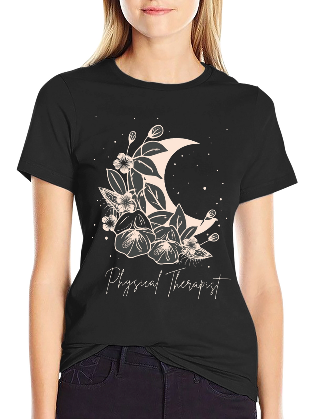 Floral Moon Physical Therapist T-Shirt