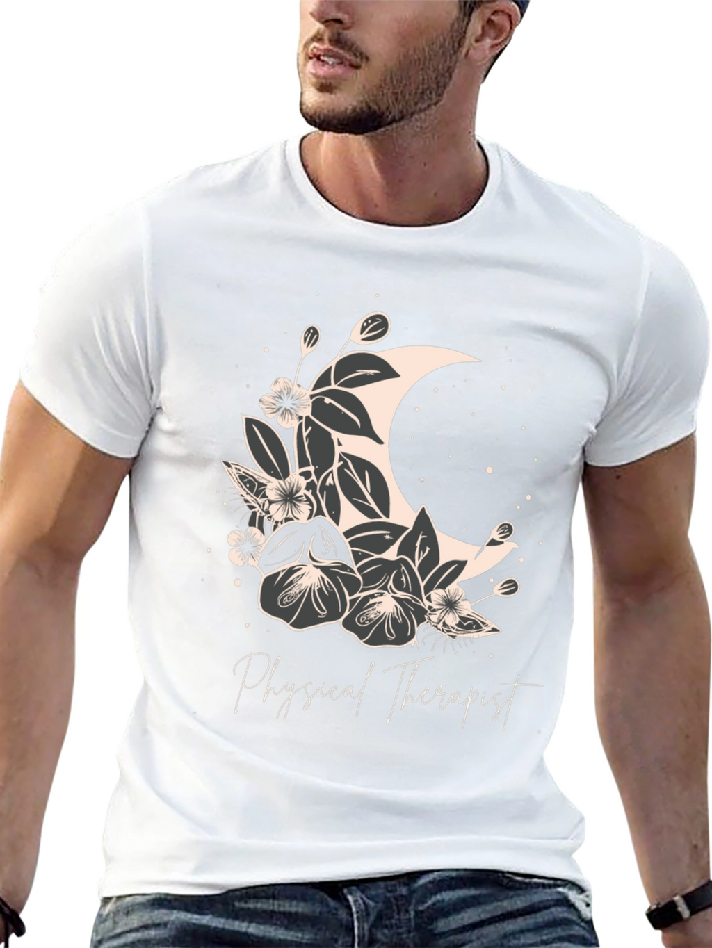 Floral Moon Physical Therapist T-Shirt
