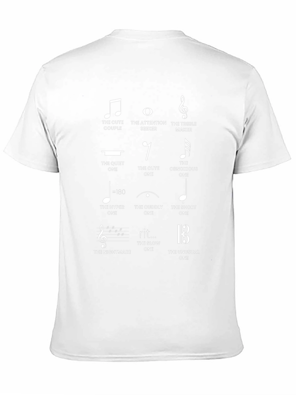 Musical Note Personality T-Shirt - Black Novelty Tee