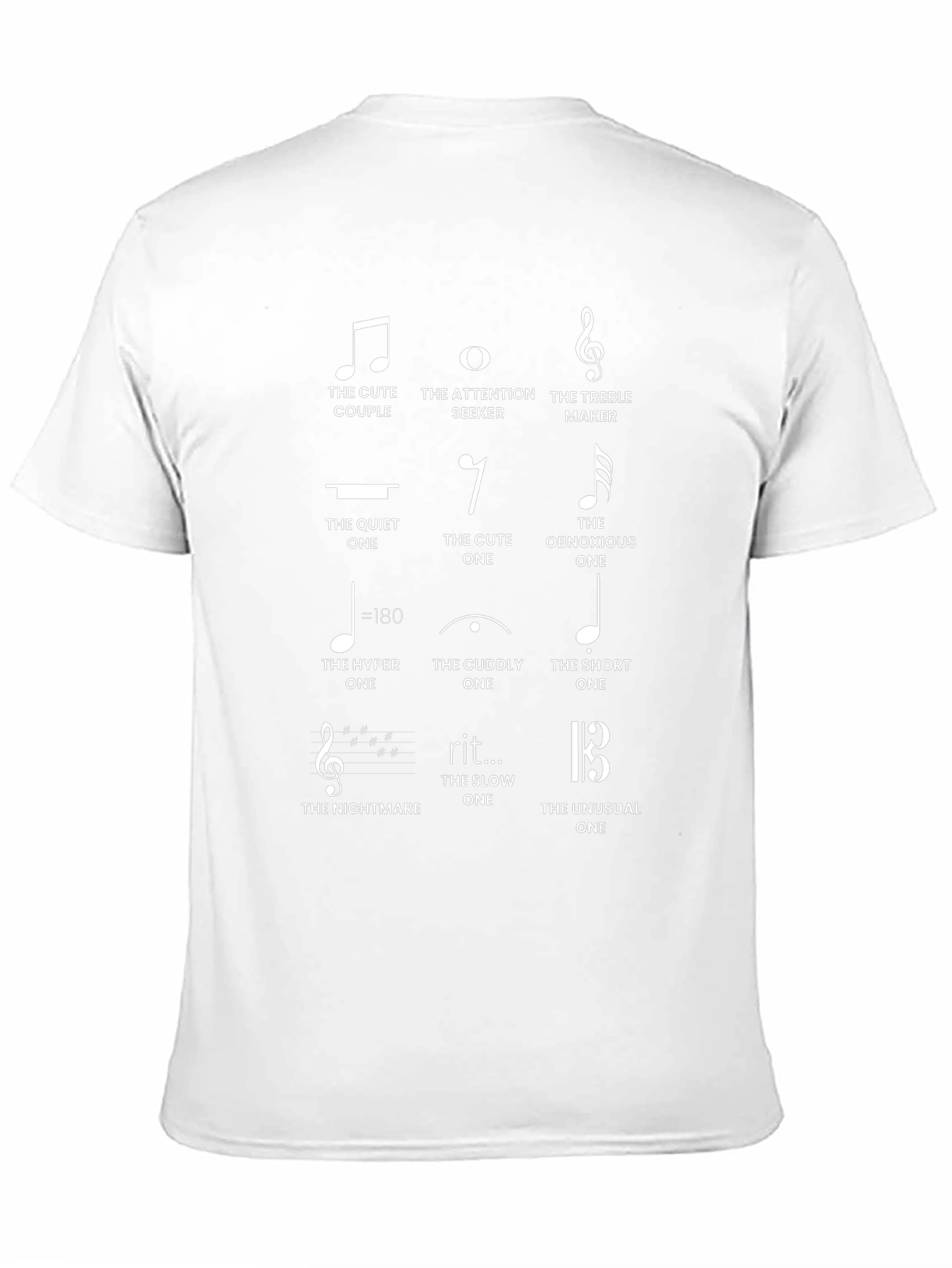 Musical Note Personality T-Shirt - Black Novelty Tee