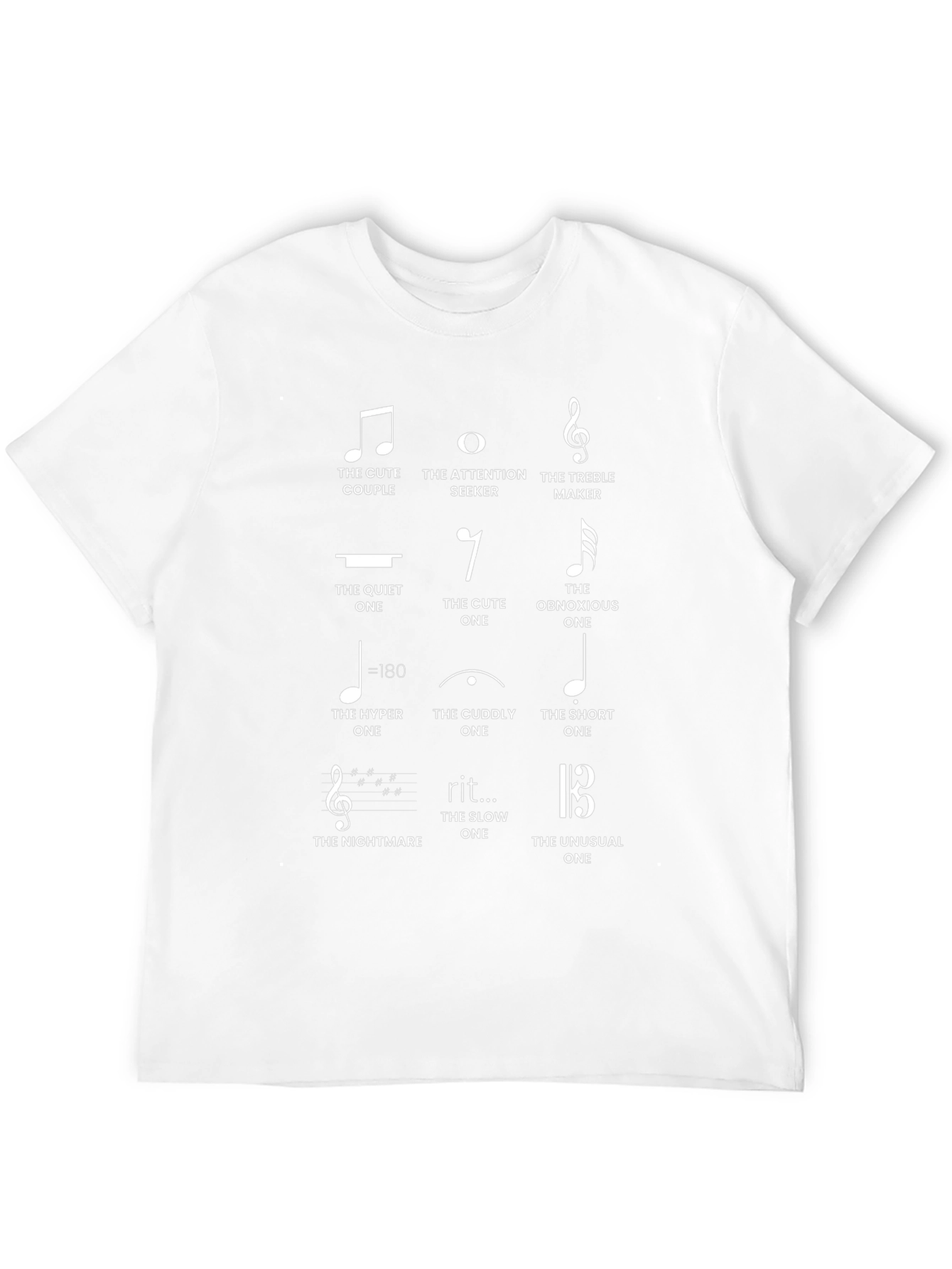 Musical Note Personality T-Shirt - Black Novelty Tee