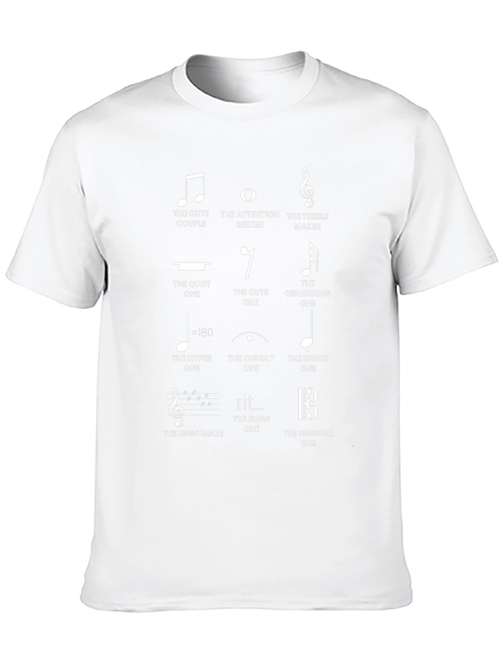 Musical Note Personality T-Shirt - Black Novelty Tee